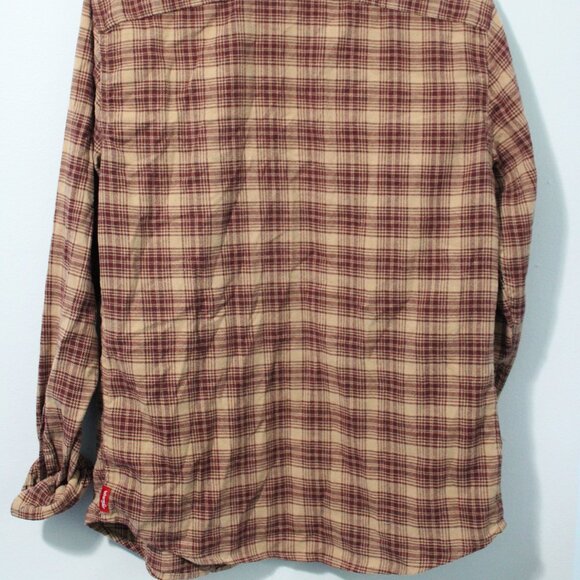 Brown and yellow plaid button up - Picture 2 of 2